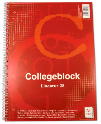 30x Collegeblock A4 Spirablock Kollegblock kariert