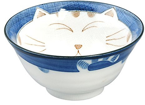 Tokio Design Studio Katze Tayo Schüssel 13,5 x 6,8 cm, blau