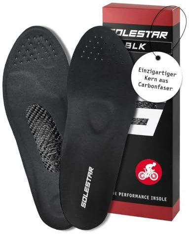 Solestar BLK Einlegesohlen Profi Radschuhe Gr. 43 - Unisex Schuheinlagen zur Beseitigung von Beschwerden & Leistungssteigerung - Höchster Komfort