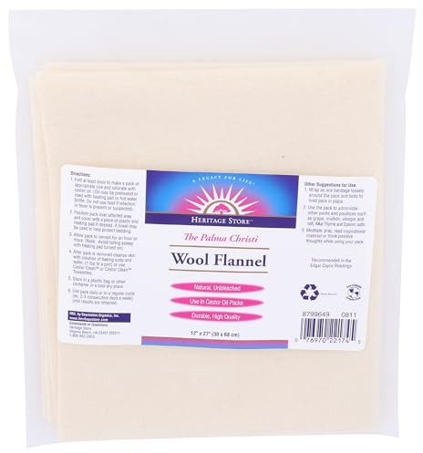 Heritage Products Wool Flannel, Palma Christi, 1 flannel 12 X 27