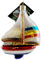 Old World Christmas 46028 Planes, Trains, Helicopters, Boats and Trucks Glass Blown Ornaments for Christmas Tree Sailboat, Blue