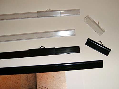Posterschienen 594 mm lang 5 Paare transparent mit je 2 var.Aufhängern