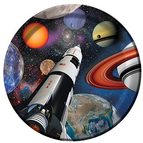 Space Blast Party Sturdy Paper Dinner Plates x 8
