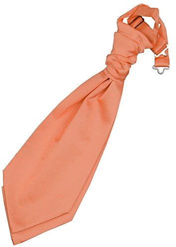 DQT Boys Plain Satin Pre-Tied Scrunchie Cravat - Wedding Pageboy Formal - Coral