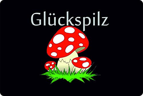 Creativ Deluxe Glückspilz - Fussmatte Bedruckt Türmatte Innenmatte Schmutzmatte lustige Motivfussmatte