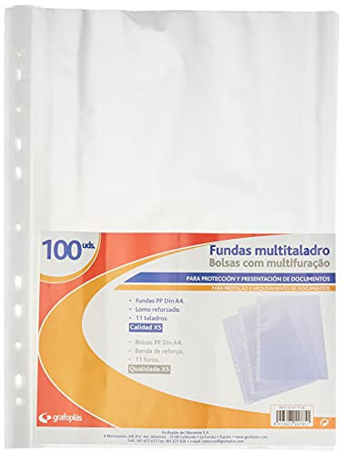 Grafoplas 5577700 – Gelochte Klarsichthüllen aus Polypropylen, A4, transparent