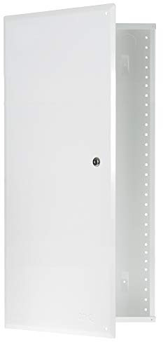 On-Q 28 Structured Media Enclosure with Hinged Cover Lock, 20 Gauge CRS, Flush or Surface Mount