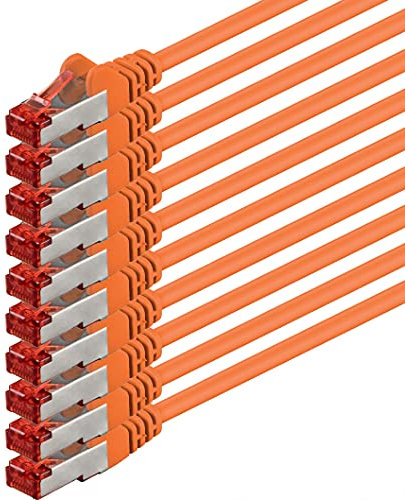 1aTTack.de 10x 2m - Cat 6 Netzwerk-Kabel Patch-Kabel Cat6 RJ45 SFTP - orange