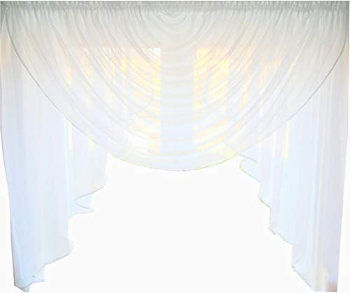 Fertiggardine aus Voile NEU Top Design Set Schöne Gardine HG-1 Modern (Fensterbreite 200-220 cm)