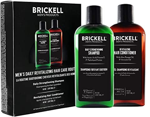Brickell Men’s Daily Revitalizing Hair Care Routine - Shampoo mit Minze und Teebaumöl und Stärkender und Volumenspendender Conditioner - Natürlich und Organisch