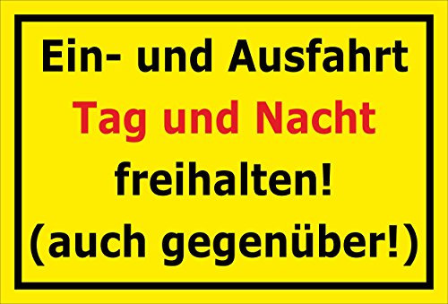 Melis-Folienwerkstatt Schild EIN- und Ausfahrt freihalten - 45x30cm - 3mm Aluverbund – 20 VAR S00245-344-C