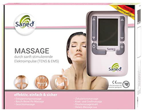 SaneoVITAL Massage, elektrischer TENS Nervenstimulator und EMS Muskelstimulation | Medizinprodukt | Tensgerät, EMS-Gerät | Therapie-Gerät mit TENS EMS Elektrostimulation