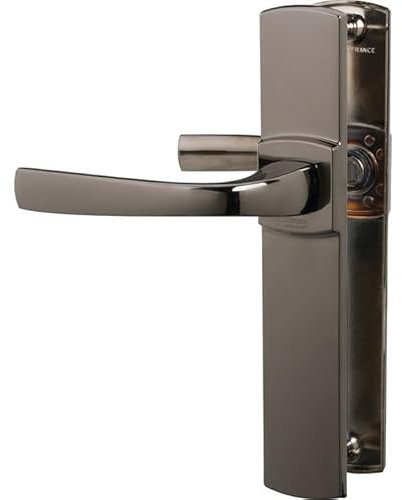 Vachette Set de Poignée de Porte sur Petite Plaque MUZE, Version Bec de Cane Porte Cuisine/Salon, Entraxe 165 mm, Système de Pose Facile, Zamak Résistant, Finition Diamant Noir, Garantie 10 Ans