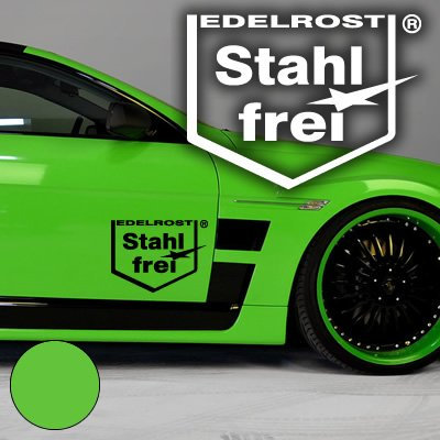A141 2er Set Autoaufkleber Edelrost - Stahlfrei je 20cm x 27cm apfelgrün (49 Farben / 4 Gr.)