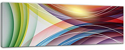 Bilderdepot24 Bild auf Leinwand | Abstrakte Kunst LV in 160x50 cm als Panorama Wandbild XXL | Wand-deko Dekoration Wohnung modern Bilder | 200757-160x50