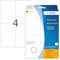HERMA 10618 Vielzweck-Etiketten ablösbar, 96 Stück, 52 x 82 mm, 4 pro Bogen, selbstklebend, Haushaltsetiketten zum Beschriften, matt, blanko Papier Klebeetiketten Aufkleber, weiß