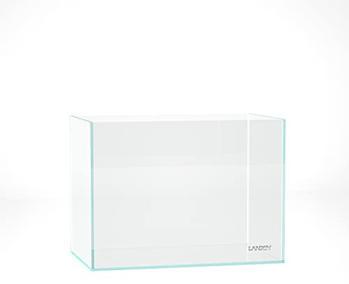 LANDEN 36P 19 Litre Rimless Low Iron Aquarium Tank, 14.2 W × 8.7 D × 10.2 H (36cm x 22cm x 26cm) 5mm Thickness with Black Nano Foam Leveling mat Included