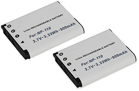2X Akku NP-110 für Casio Exilim EX-Z2000, EX-Z2300, EX-Z3000, EX-ZR10, EX-ZR15, EX-ZR20