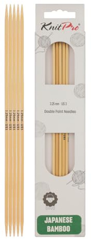 KnitPro K22106 Strumpfstricknadeln, Bamboo, Natur, 15 x 0.33 x 0.33 cm, 5 Count