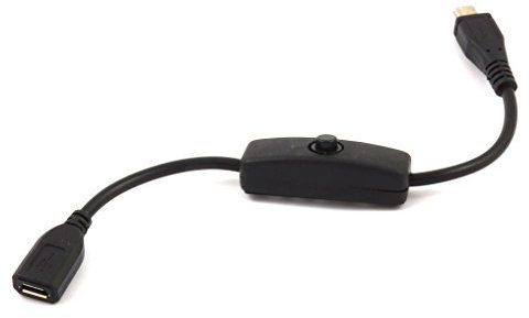 LoveRPi MicroUSB Push On Off Power Switch Cable for Raspberry Pi (Female to Male)