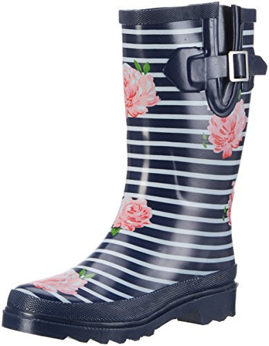 Beck Femme Stripes Bottes bottines de pluie, Bleu, 41 EU