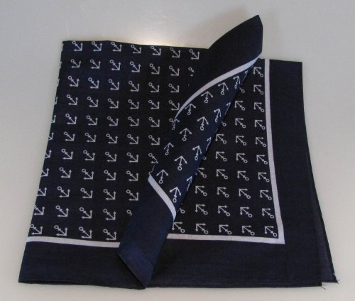 Buddel-Bini Versand Halstuch/Vierecktuch Anker 70x70 cm blau