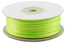 Creativery 91m Rolle Satinband 3mm (078 lindgrün) // Schleifenband einseitiges Hochzeit Taufe Deko Band Dekoband Geschenkband hell grün