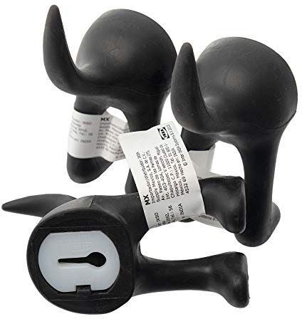 Bastis - Set of 3 Dog Tail Hooks Hat Coat Key Wall Mounted Hanger (Black)