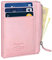 flintronic Portefeuille en Cuir, Rosé Etui RFID Blocage Porte Carte de Crédit, Zip Porte-Monnaie, Coffret Cadeau