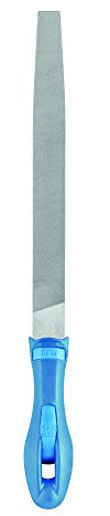 PFERD Werkstattfeile Flachspitz, 200mm, rechteckige, spitz zulaufende Feile, Kreuzhieb H3 auf vier Seiten, inkl. Ergonomie-Feilenheft, 11216208 – für die Feinbearbeitung und zum Schlichten geeignet