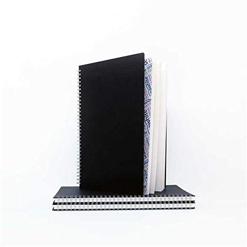 SEAWHITE Black Euro Spiral Hardback Sketchbook 160gsm Portrait A5