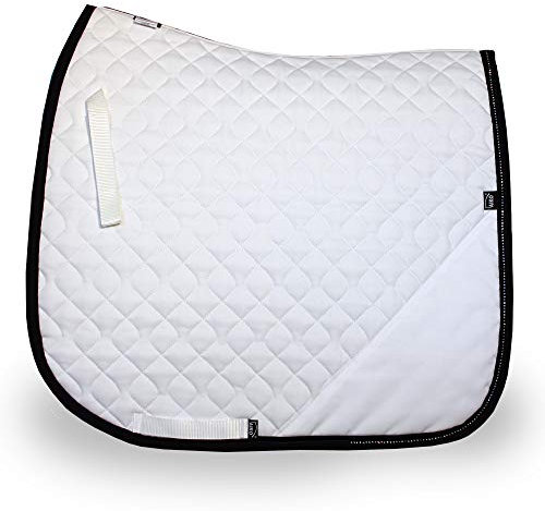 AIKO Dressurschabracke, Turnier - Dressur - Brilliance Fineline 1r - Weiss/schwarz- DR, WB, Strass