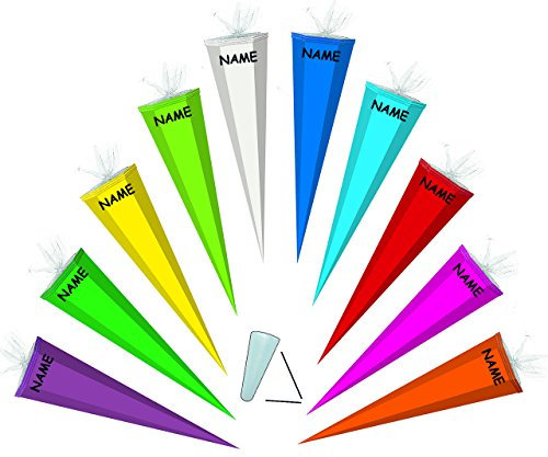 alles-meine.de GmbH Schultüte/Bastelschultüte - Weiß - 85 cm incl. Namen/Tüllabschluß - Zuckertüte - Rohling zum Basteln, Bemalen und Bekleben Bastelschultüte