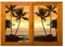 Stickers trompe l'oeil fenêtre Coucher de soleil - L 70cm x H 50cm