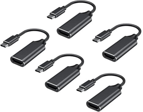 RayCue USB C to HDMI Adapter 4K for Mac OS, Type-C to HDMI Adapter [Thunderbolt 3/4], Compatible with iPhone 15 Pro/Max, MacBook Pro/Air, Galaxy, Dell XPS, Pixelbook, Microsoft and More (5 Pack)