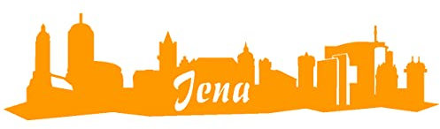Samunshi® Aufkleber Jena Skyline Autoaufkleber 15 x 3,7cm goldgelb