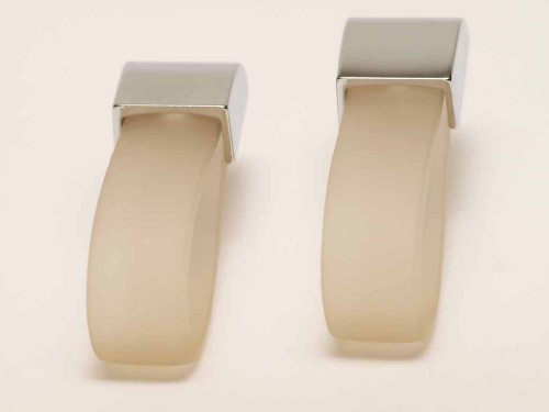 Möbelknopf Möbelgriff Schubladengriff Kunststoff mit Chrom Sockel