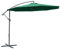 Outsunny Ombrellone da Giardino 3x2.5 m a Braccio, Inclinabile con Base a Croce e Manovella, in Acciaio e Poliestere, Verde e Grigio