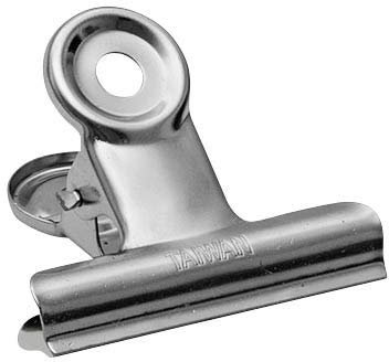 Wedo 6421350 Briefklemmer Metall, vernickelt starke Feder, Aufhängeöse, 50 mm, 12 Stück, chrom