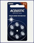 Varta V 312 Acoustic Zink/Luft 1,4V 140mAh Hörgeräte-Zelle 6erPack