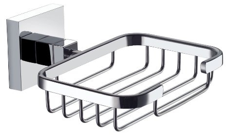 Wall Mounted Square Soap Basket in Polished Chrome by ECOSPA
