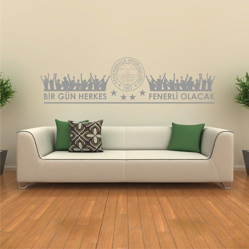 Alternatif Wandtattoo Fenerbahce Aziz Yildirim Kanarya Istanbul Türkei Türkiye (Silber, 120 cm x 31 cm)