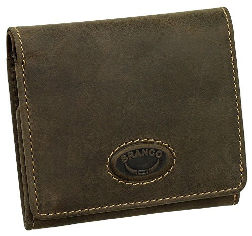 Sportliche Leder Herren Geldbörse Wiener Schachtel Geldbeutel Portemonnaie Braun