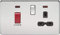 Knightsbridge SFR8333NPC Screwless 45A Dp 13A Switched Socket with Neons-Polished Chrome with Black Insert, Silver