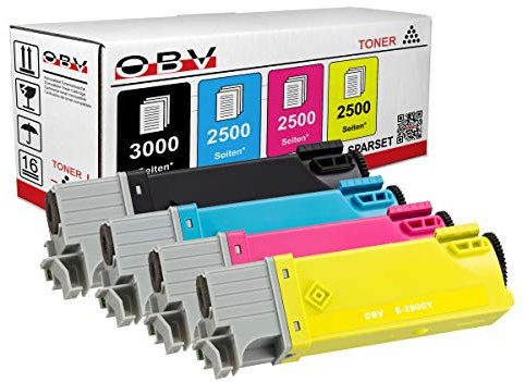 OBV Kompatibel 4X Toner für Epson C2900 CX29 schwarz Cyan Magenta gelb