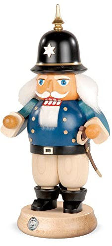 Mueller Nussknacker Polizist, 23 cm hoch, original Erzgebirge Seiffen