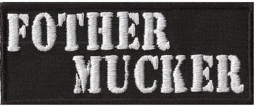 Aufnäher mit Spruch - FOTHER MOTHER - Biker Patch zum annähen/aufbügeln | Motorrad Aufkleber Sticker für alle Stoffe & Leder | Heavy Metal Kutten Bügelflicken Applikation | 100x40mm