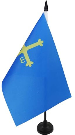 BANDERA de MESA del PRINCIPADO DE ASTURIAS 21x14cm - BANDERINA de DESPACHO ASTURIANA 14 x 21 cm - AZ FLAG