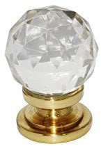 Glass Cupboard Door Knob Ball Handle- 32mm / Polsihed Brass