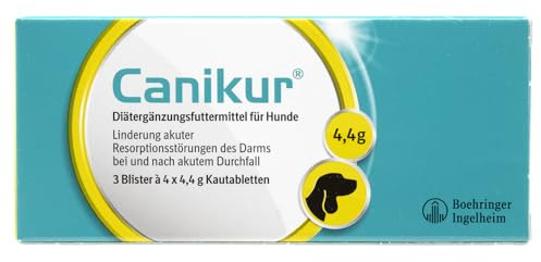 CANIKUR Kautabletten für Hunde bei und nach akutem Durchfall 12 STK. | Diätergänzungsfuttermittel zur Linderung akuter Resorptionsstörungen des Darms